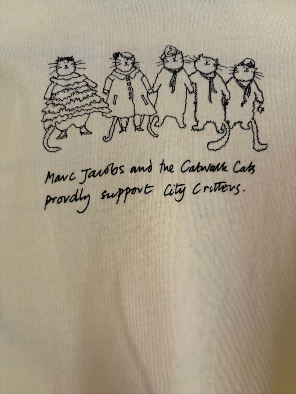 NWOT MARC JACOBS x Grace Coddington Catwalk Cats Shirt M RARE Graphic Tee - Picture 2 of 9